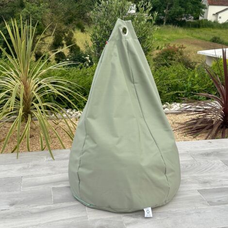 Pouf poire à microbille Vert d'eau 80 cm