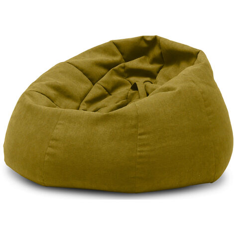 Pouf poire en tissu Komo-Vert olive