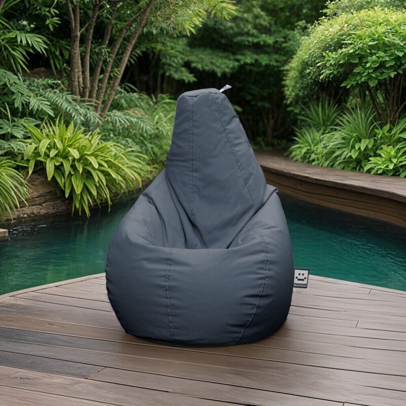 Happers - Pouf Poire Naylim Mate Gris Pétrole xl Happers - Pouf Poire Naylim Mate Gris Pétrole xl