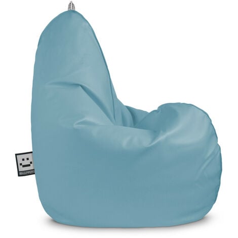 Pouf Poire Relax Similicuir Indoor Bleu Ciel Happers Enfant