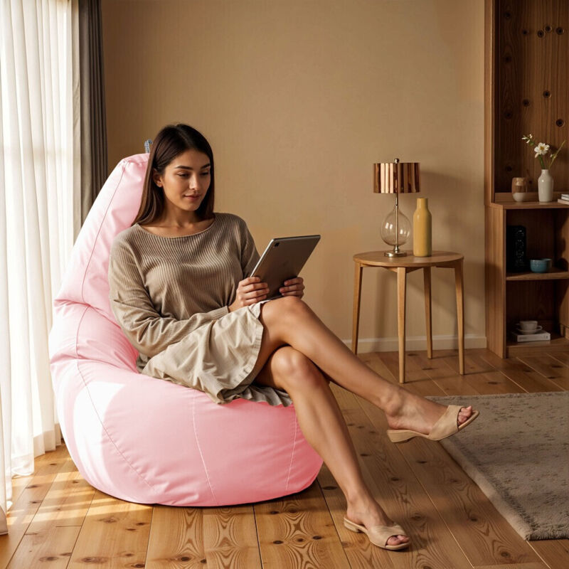 Happers - Pouf Poire Similicuir Indoor Rose xxl