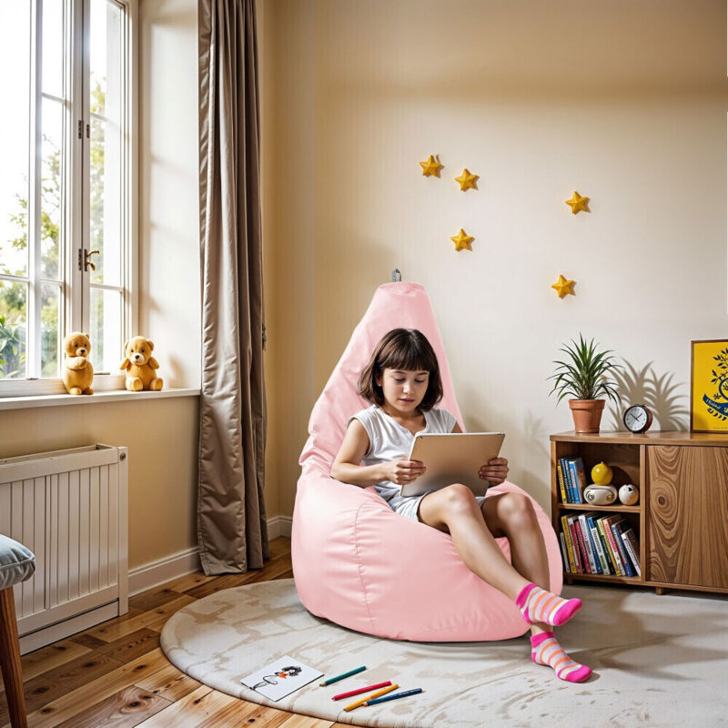 Happers - Pouf Poire Similicuir Indoor Rose xl