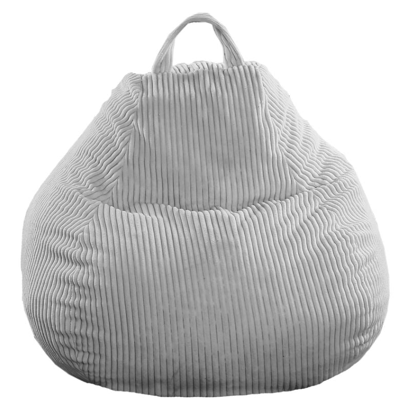 Pouf Poire Velours Côtelé déhoussable - 80x70 cm Gris clair Bananair