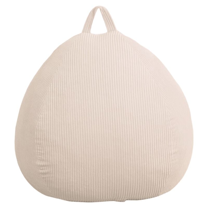 Pouf Poire Velours Côtelé déhoussable - 80x70 cm Blanc Bananair