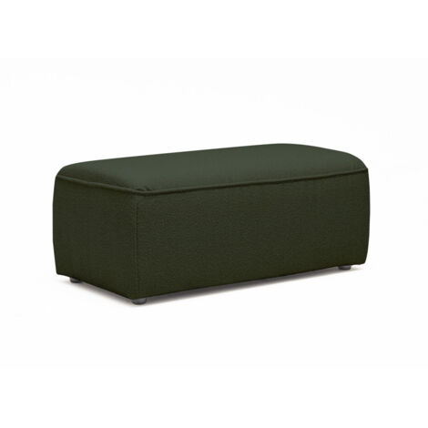 Pouf pour canapé modulable en tissu bouclette - Vert kaki - NOOR