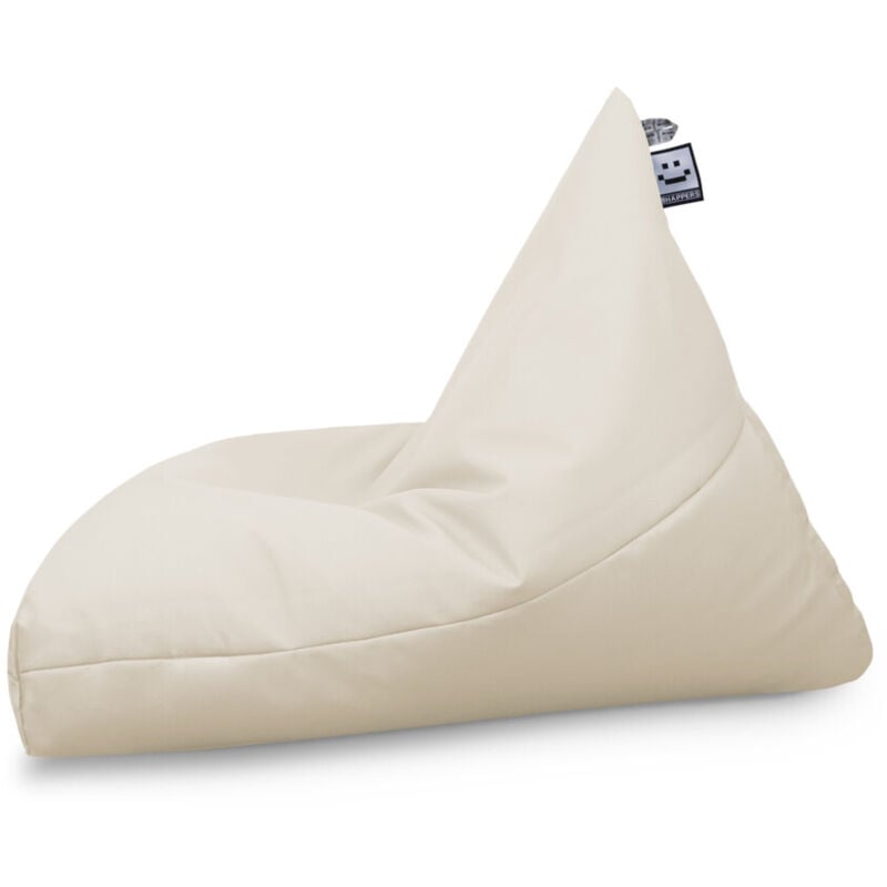 Pouf Pyramide Similicuir Outdoor Écru Happers xl