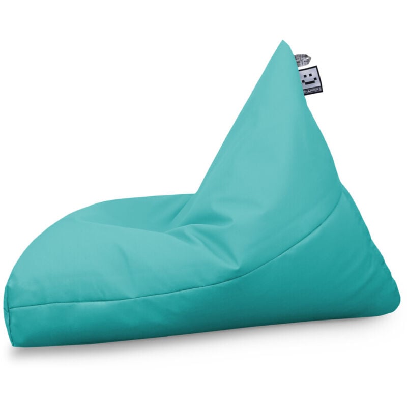 Pouf Pyramide Similicuir Outdoor Turquoise Happers xl