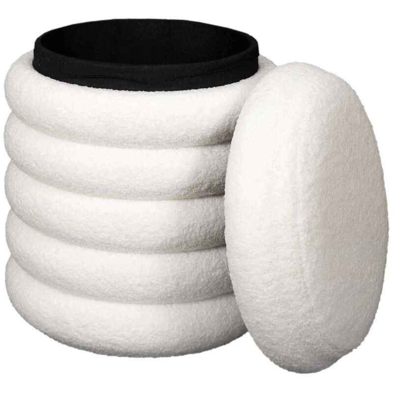 Pouf 2 en 1 en tissu bouclette Freya