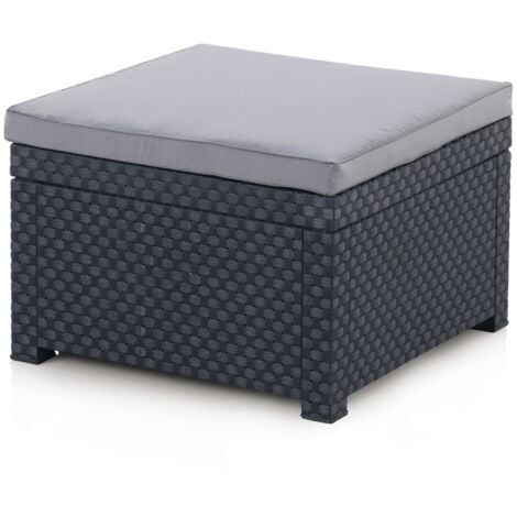 SHAF POUF RATAN RESINA DIVA GRAFITO 56X56X39 CM - 55444