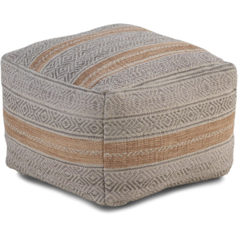 Pouf rayé en coton 45 x 45 x 35 cm