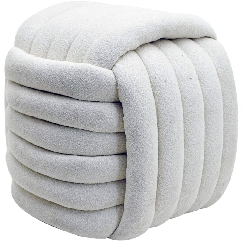 Mobili Rebecca - Pouf Rebecca Mobili Oyamel 45x50x50 Tissu Polyester mdf Blanc Moderne