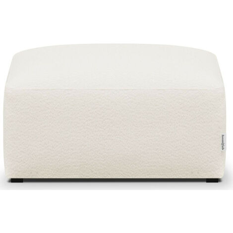 Pouf / repose-pieds modulable en tissu bouclette écru - Modulo