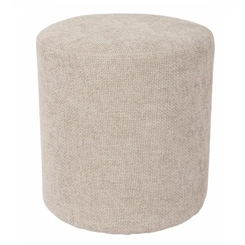 Meubletmoi - Pouf / Repose-pieds rond d. 32 cm en tissu maille taupe – joel