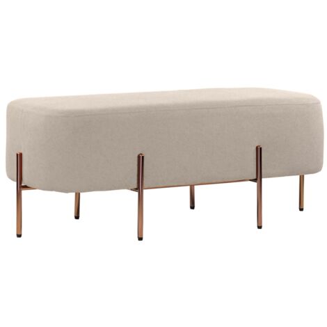 Pouf rettangolare in tessuto grigio chiaro - Kate