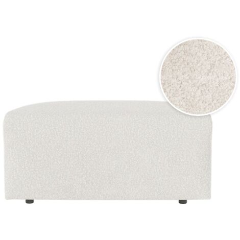 Pouf ROMANE en tissu bouclette - Blanc