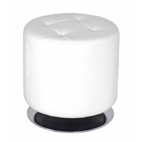 Pouf Rond Design "Hava" 40cm Blanc
