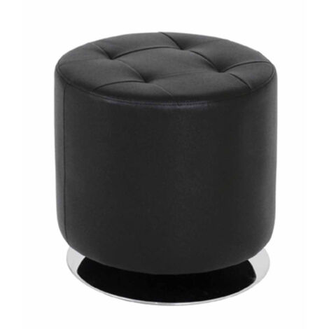 Pouf Rond Design "Martha" 40cm Noir