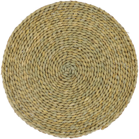 Pouf rond en paille natte coussin pour fenêtre baie tapis solaire yoga pique-nique