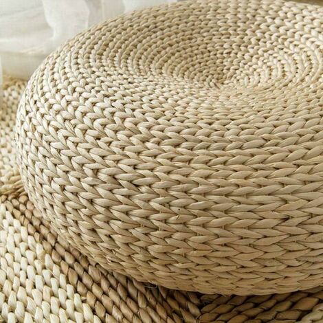 Pouf rond en paille tatami coussin coussins de sol naturels méditation yoga tapis rond coussin de chaise coussin de style japonais 40cm
