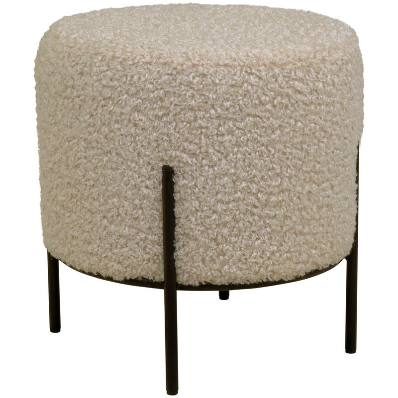 Alford pouf imitation peau de mouton grismarron.