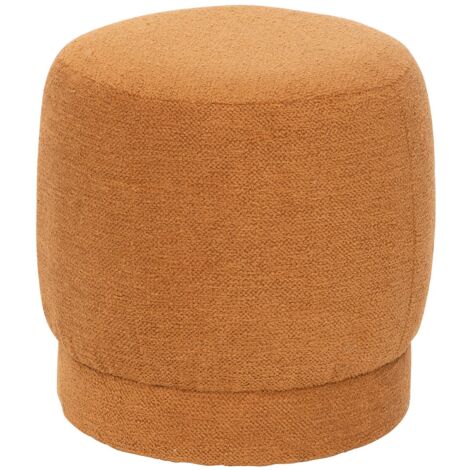 Pouf rond en tissu coloris Ambre - diamètre 39 Hauteur 40 cm