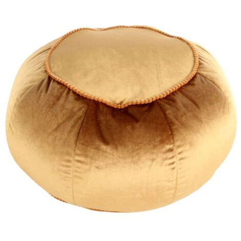 Pouf Rond en Velours "Taj Mahal" 65cm Marron