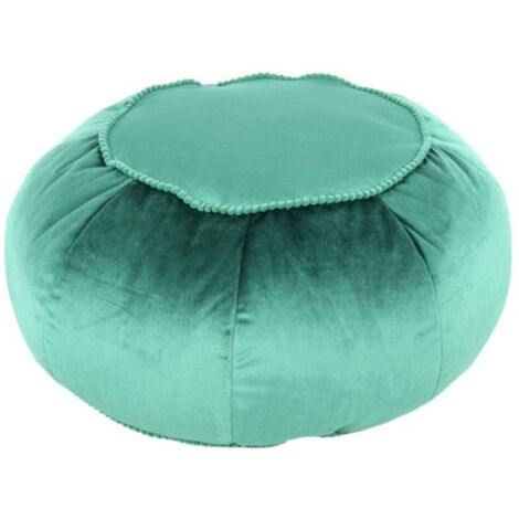 Pouf Rond en Velours "Taj Mahal" 65cm Vert