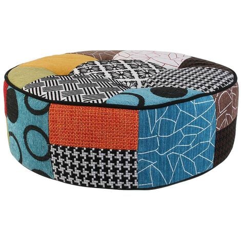 THE HOME DECO FACTORY Pouf rond patchwork 50 cm