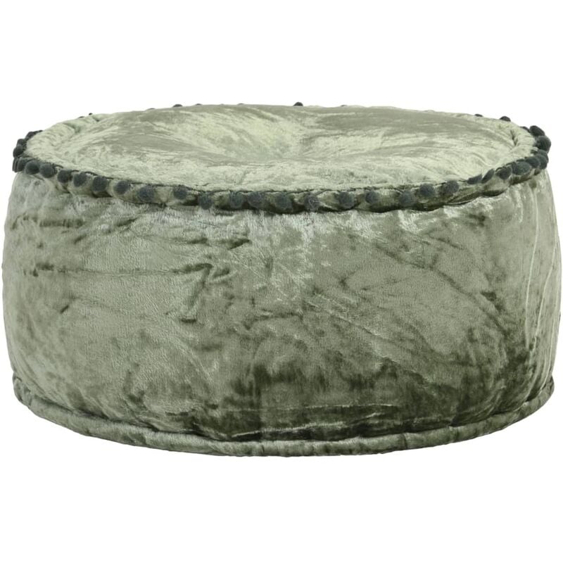 Pouf rond pogont pogont en velours 40x20 cm disponible en différentes couleurs Couleur : vert
