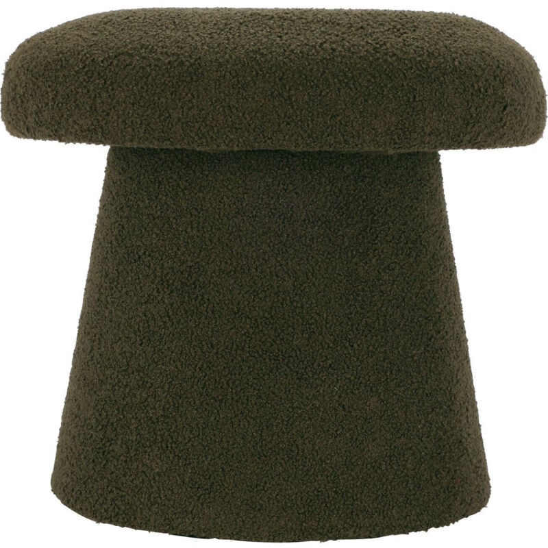 Pouf rond rembourré teddy en boucle, ø 43 x 38 cm