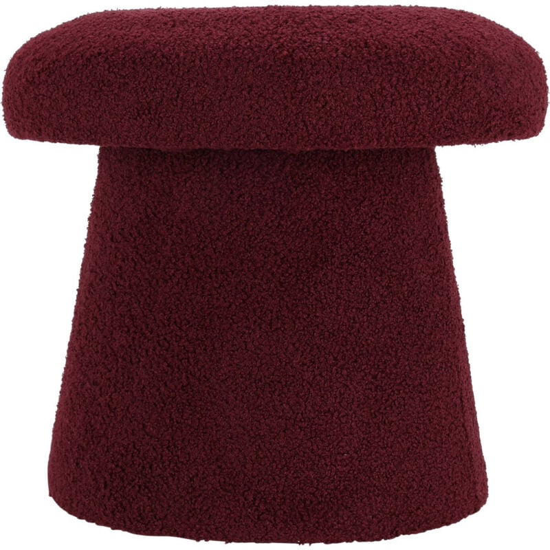 Pouf rond rembourré teddy en boucle, ø 43 x 38 cm