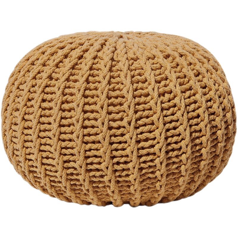 Beliani Pouf Conrad Baumwolle Senfgelb