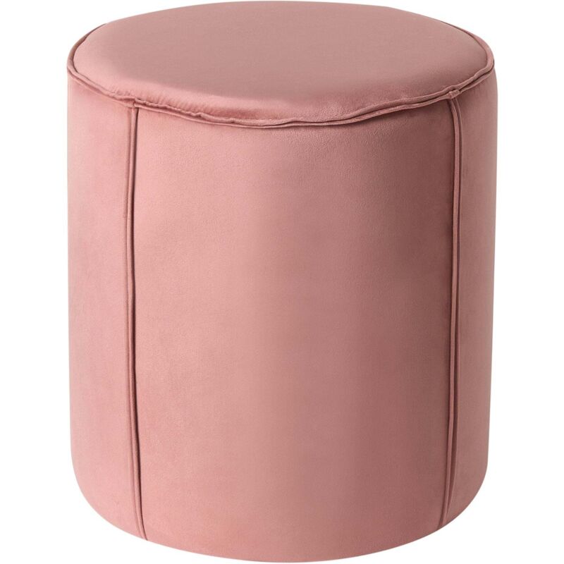 Beliani Pouf Rosa Stoffbezug Samt Rund 40 X 40 X 43 Cm Modern Wohnzimmer Schlafzimmer Ausstattung Deko Polsterhocker Sitzhocker Fußhocker