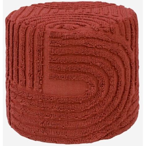 Pouf rotondo in bouclé testurizzato