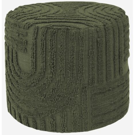 Pouf rotondo in bouclé testurizzato