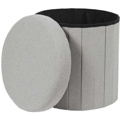 Pouf rotondo ROUNDO con contenitore, grigio