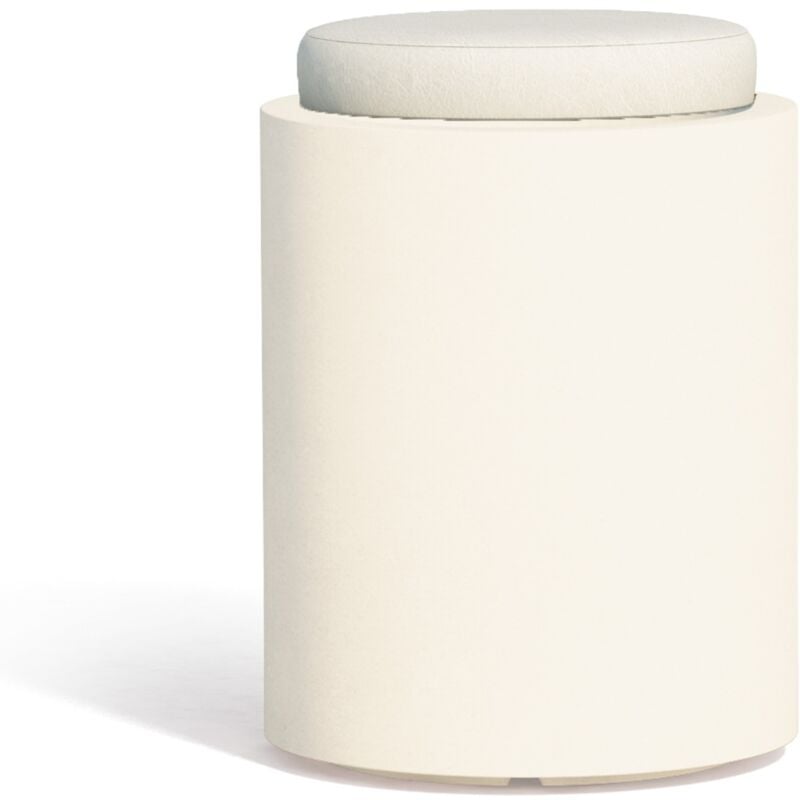 Pouf rond en résine Ø 40 cm mod. Square Blanc