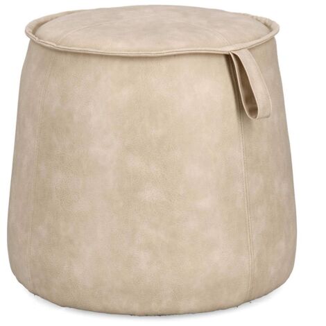 Pouf "Rudina" struttura in MDF rivestimento in semi pelle per interno -Senape