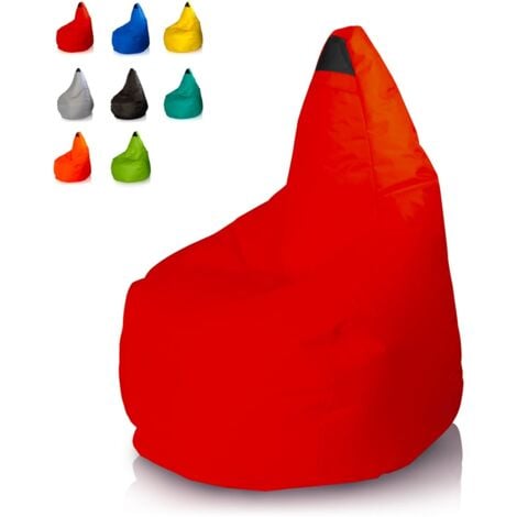 Pouf poltrona a sacco Comodone, h 120 x Ø 80 cm, Nylon, Rosso - Poggiapiedi  e Pouff