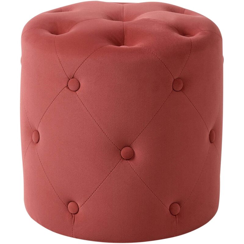 Beliani Pouf Corolla Samtstoff Rot