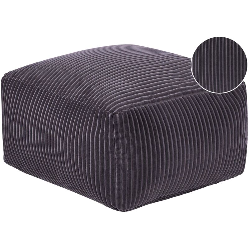 Beliani Pouf Mukki Baumwolle Dunkelgrau