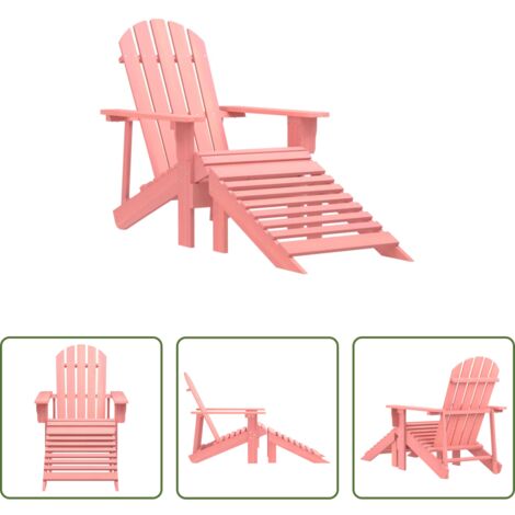 Pouf -  Sedia Giardino Adirondack con Ottomana Massello di Abete Rosa