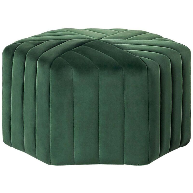 Beliani Pouf Murietta Samtstoff Dunkelgrün