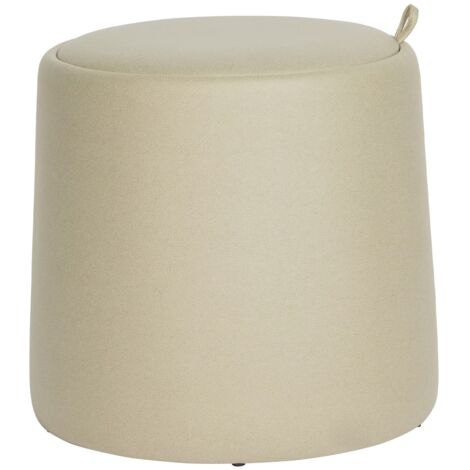 Pouf Ottagonale Di Lusso In Velluto Beige – Contenitore Salvaspazio, Poggiapiedi E Sedia Extra Forte