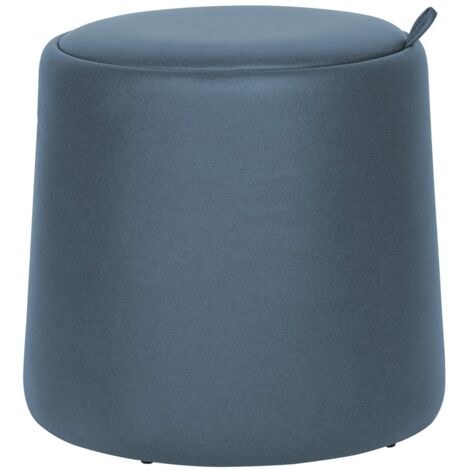 HOMCOM Pouf Girevole In Pelle Sintetica Grigia - Sgabello Ottomano Rotondo Con Base Metallica, 45x44,5 Cm, 120 Kg