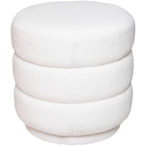 Pouf Sinan bouclette blanc - Atmosphera créateur d'intérieur