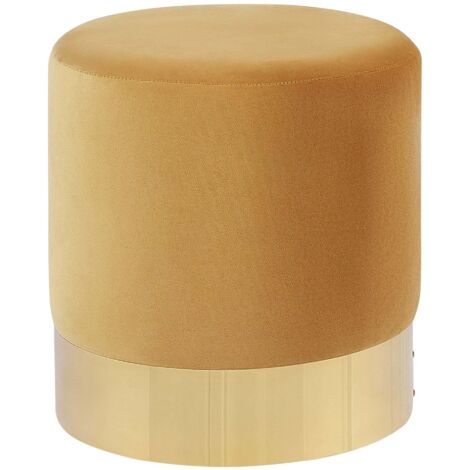 Pouf SOPHIA Samtstoff Senfgelb