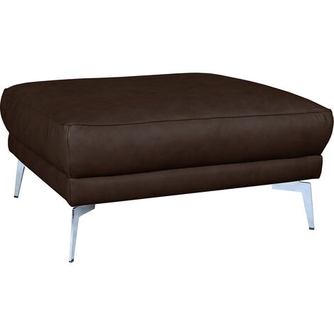 Pouf SPANIA en tout cuir italien haut de gamme vachette, coloris chocolat