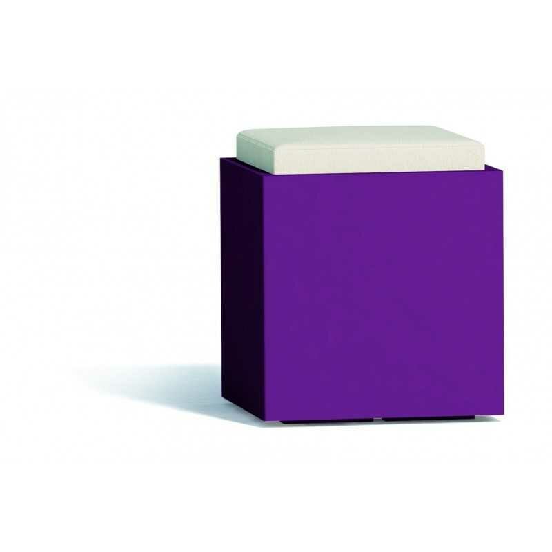 Pouf carré confortable violet en polymère Monacis - Cm 40X40X47,5 h