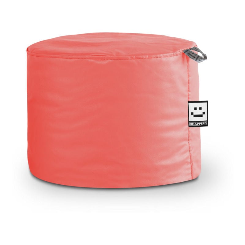 Pouf Tabouret Similicuir Indoor Glacier Happers Corail